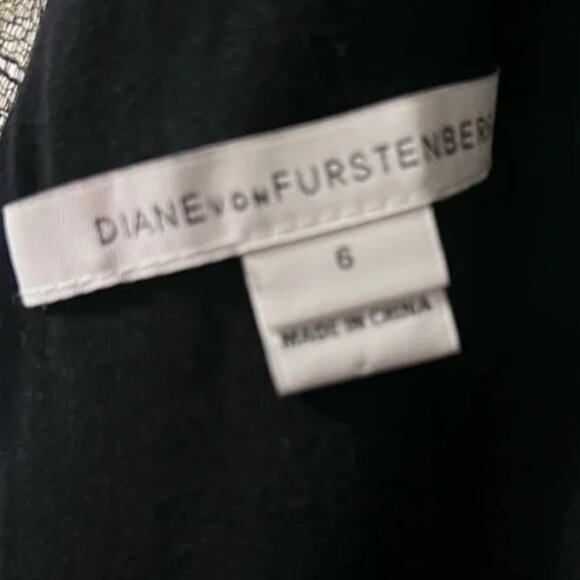 Diane Von Furstenberg Gold Zarita Stretch Lace Shift Dress Size 6 - Picture 2 of 10